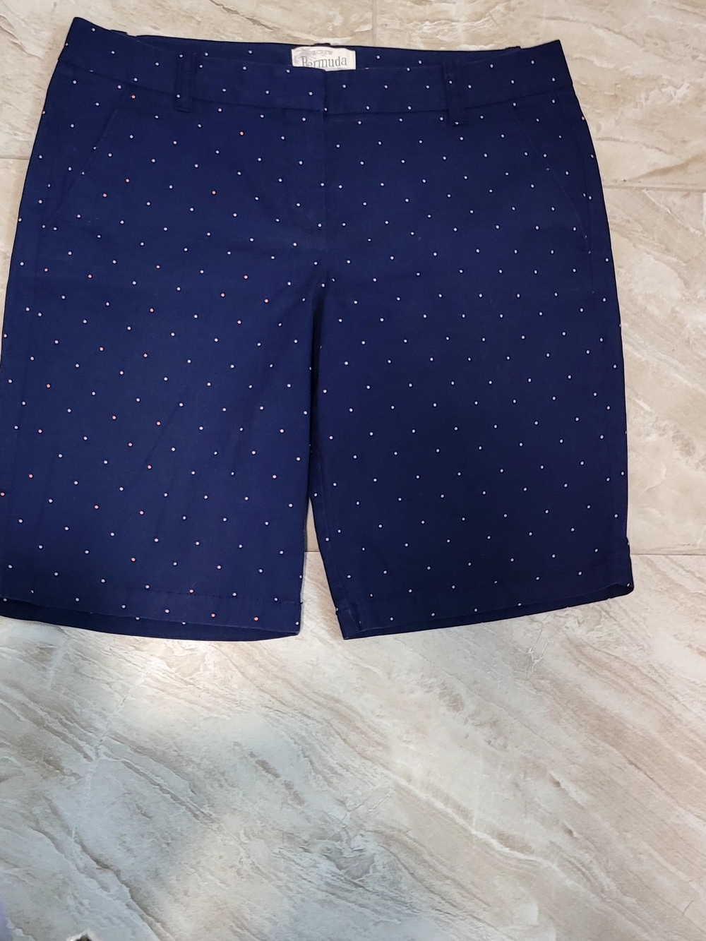 J. Crew Navy Polka Dot Women's Flat Front Shorts